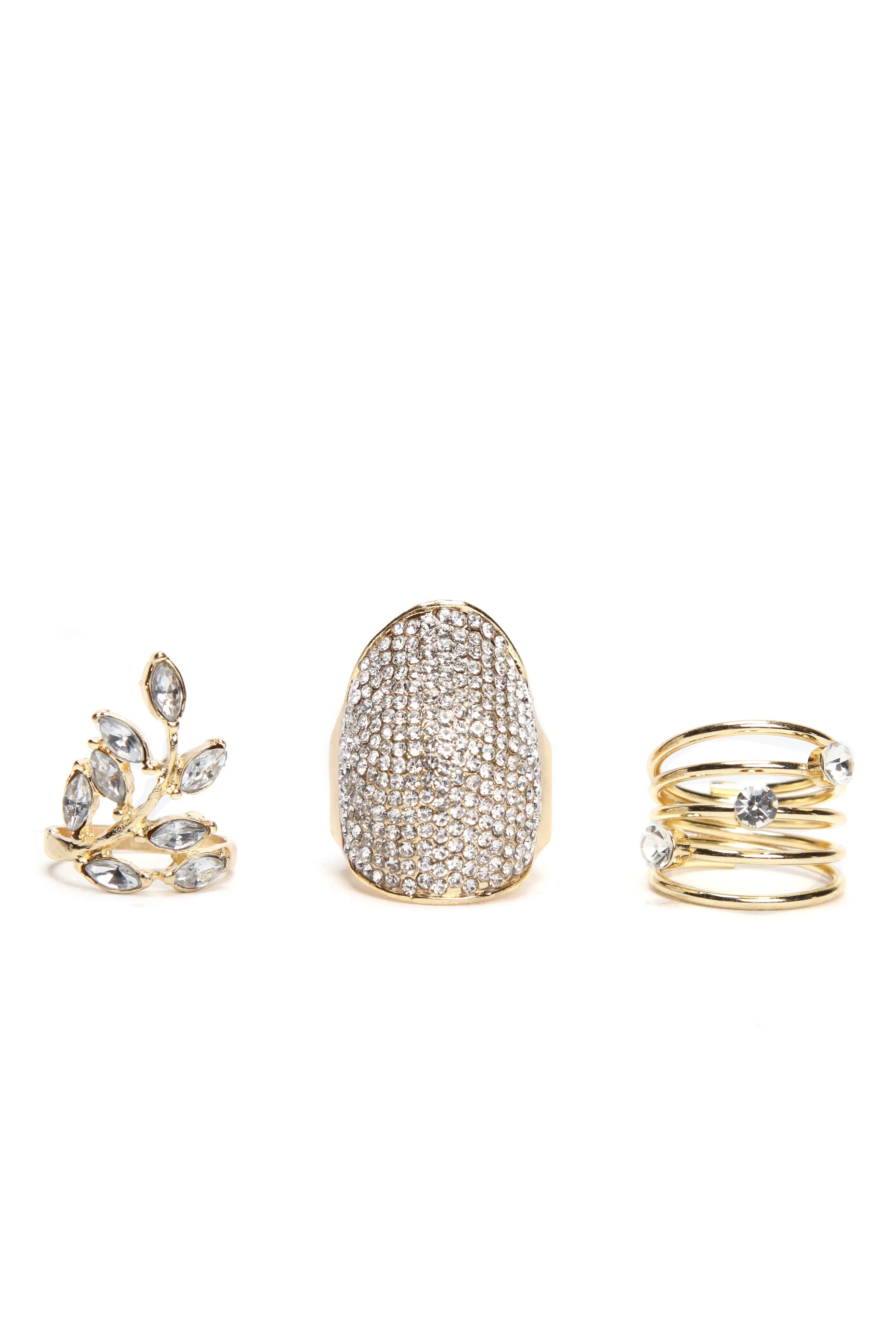 A lot Of Bling Ring Set - Gold