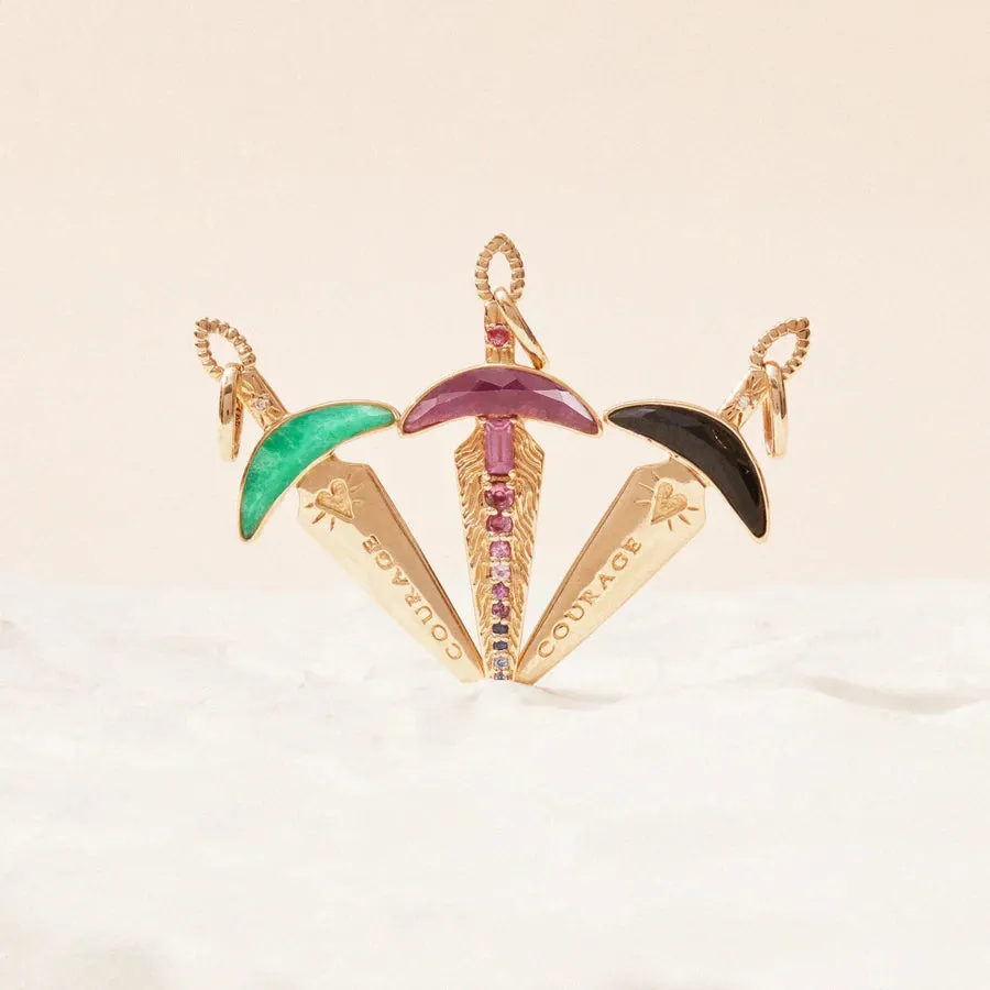 Black Onyx Dagger Charm (10K Gold)