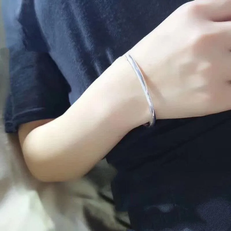 Bracelet Glossy Pole Sterling Silver  999 Fracture Single Ring