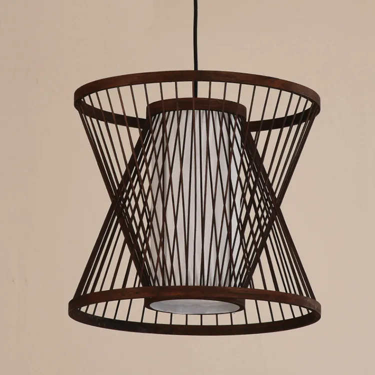 Double Cone Japanese Bamboo Ceiling Light