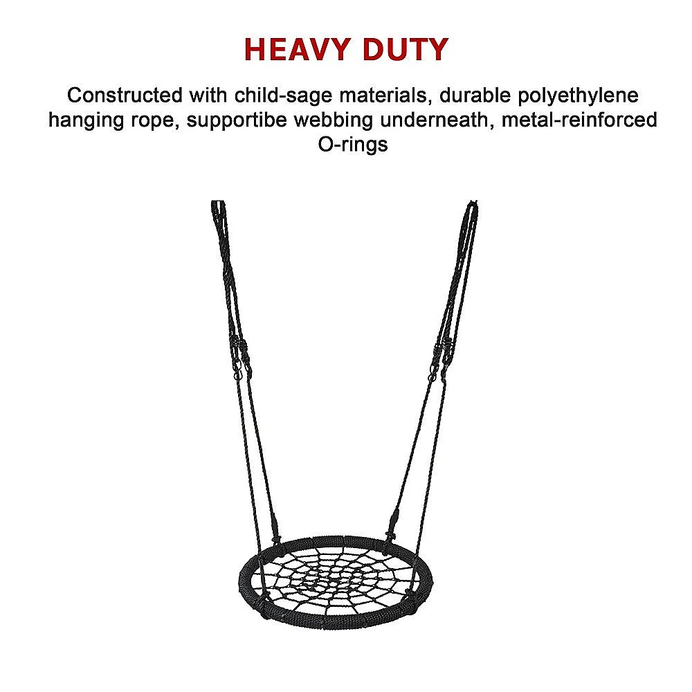 Heavy-Duty Kids Rope Swing, 65cm Spider Web Design