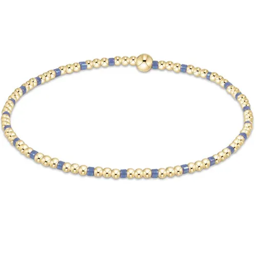 Hope Sincerity Pattern 2mm Bead Bracelet - Bright Blue