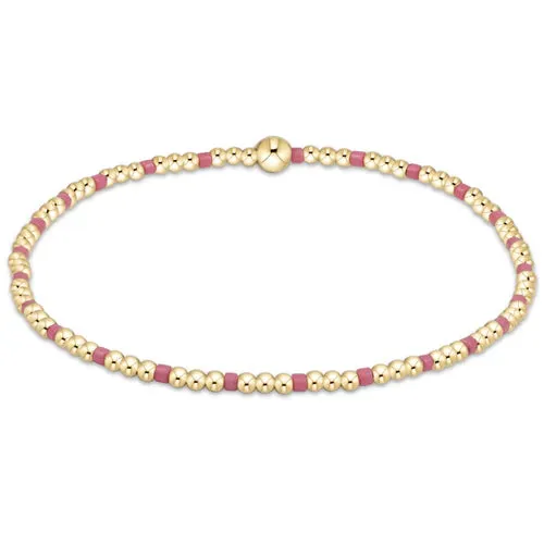 Hope Sincerity Pattern 2mm Bead Bracelet - Bright Pink