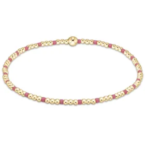 Hope Sincerity Pattern 2mm Bead Bracelet - Bright Pink