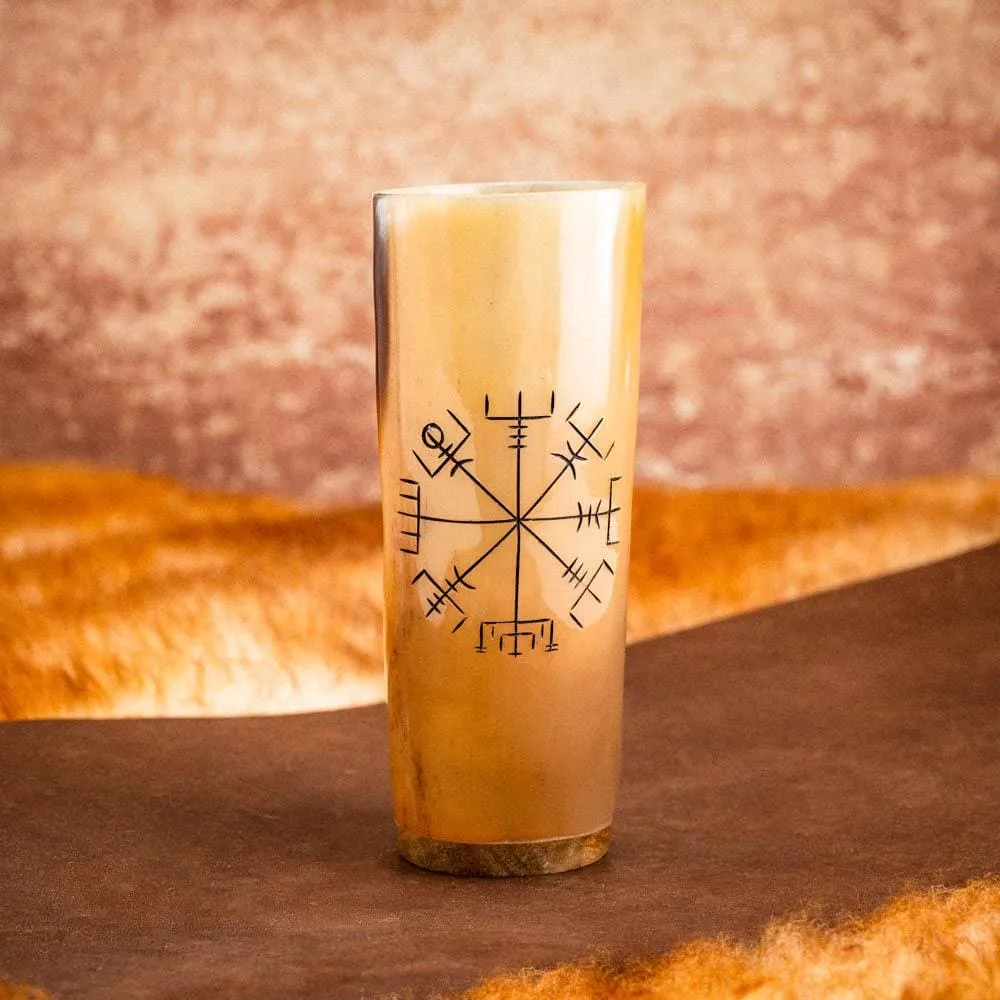 Horn Tumbler With Vegvisir Design