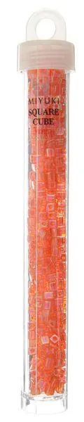 Miyuki 3mm Cube (approx. 20g) Orange Rainbow TR. Iris