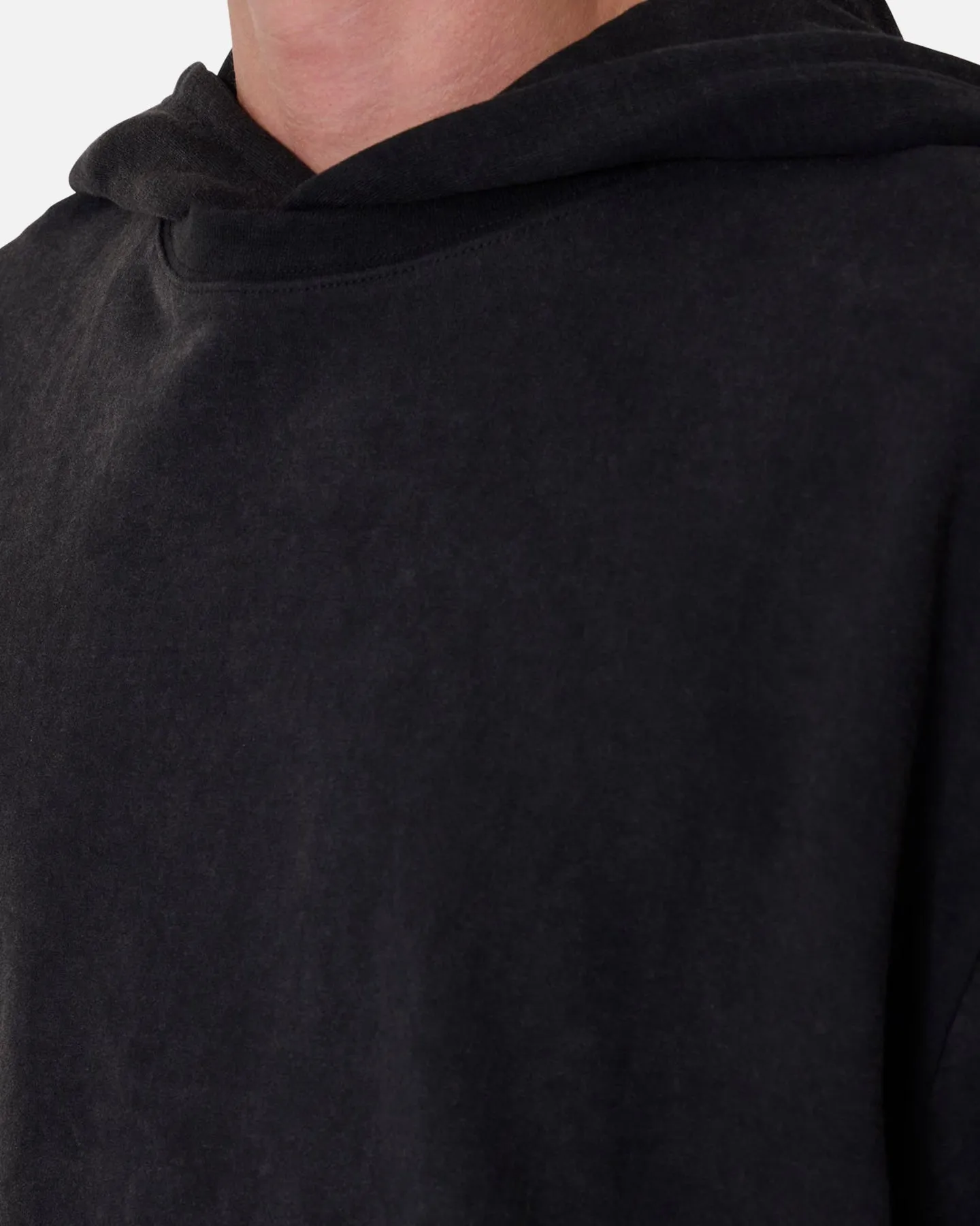MNML Over Tee Layered Hoodie Washed Black