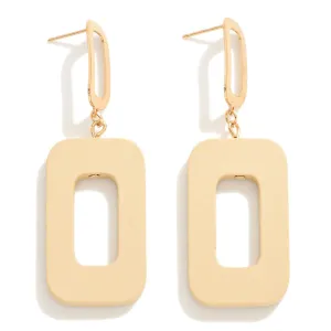 Natural Wood Rectangle Earrings