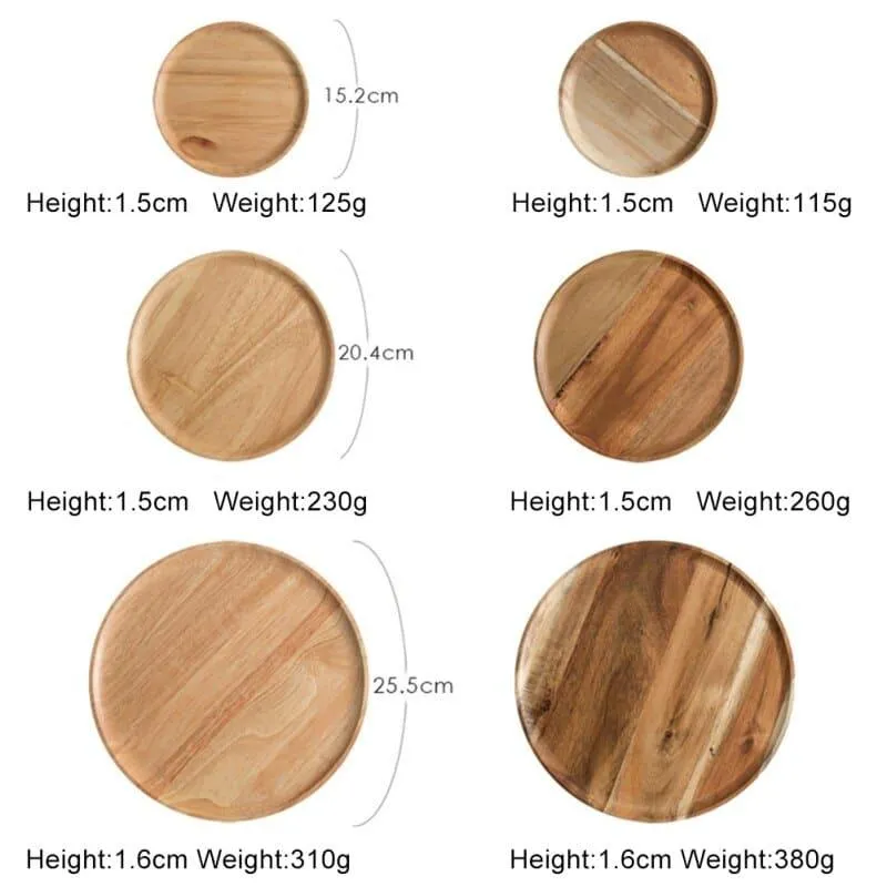 Natural Wooden Round Tray