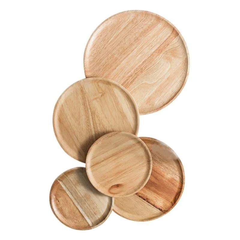 Natural Wooden Round Tray