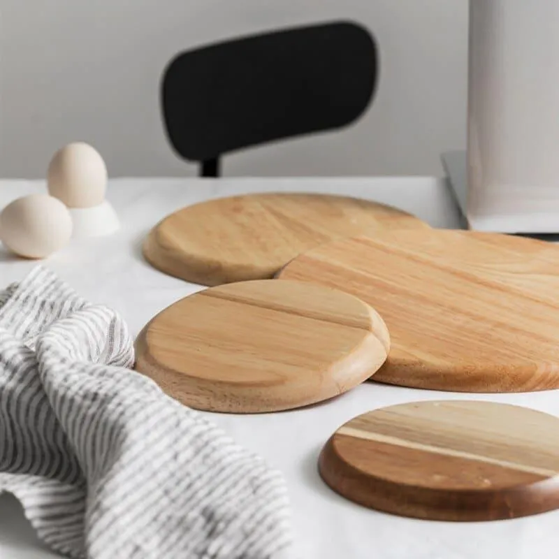 Natural Wooden Round Tray