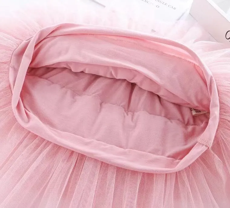 Solid Color Mesh Multi-Layer Cake Skirt