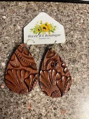 Teardrop Tooled Earring