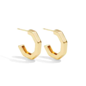 THICK OCTAGON HOOP EARRINGS (2 COLORS)