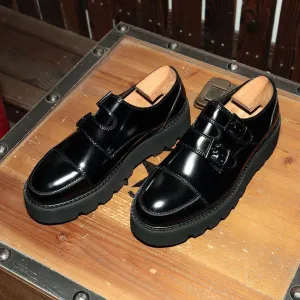 Thick-soled Increased Patent Leather Men's Shoes