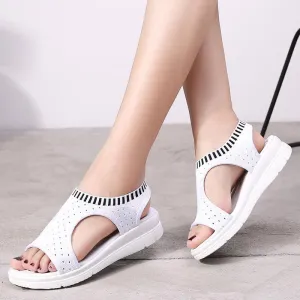 Women's thick-bottomed fishnet mesh sandals