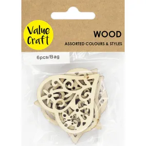 Wood Floral Hearts