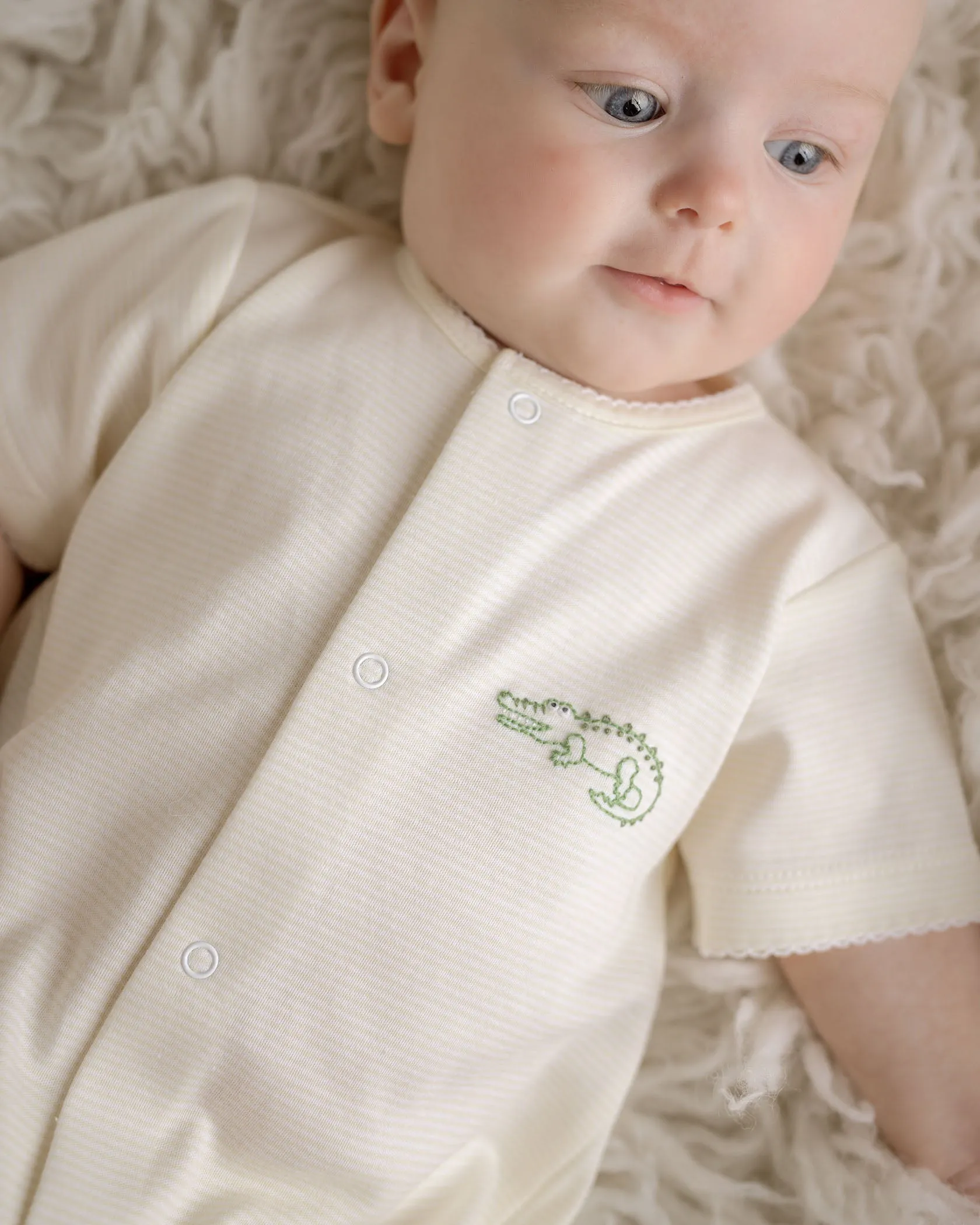 Yellow Gator Embroidered One Piece