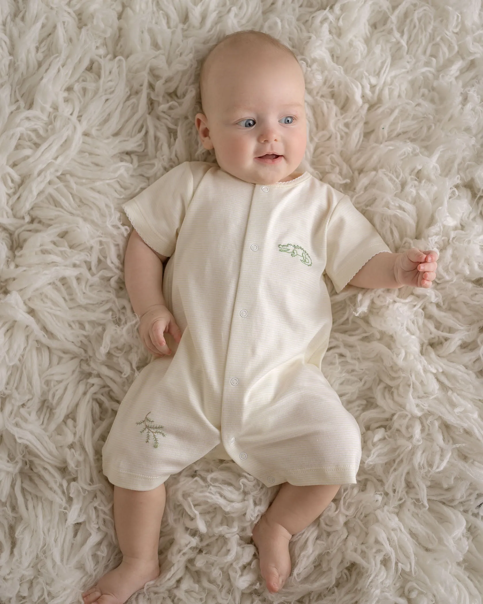Yellow Gator Embroidered One Piece